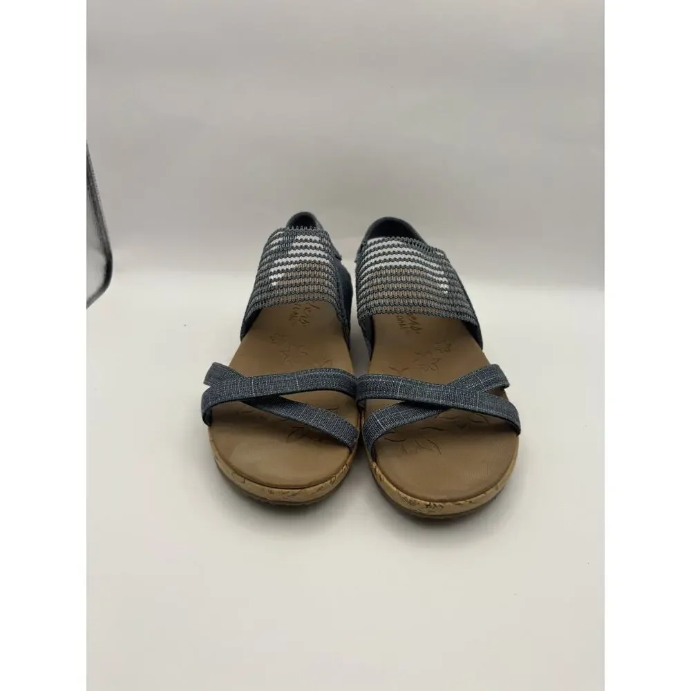 Skechers Beverly High Blue Wedges Women Size 6